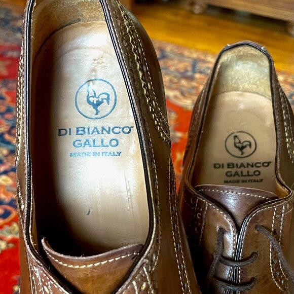 Scarpa Di Bianco, Italy\'s FINEST, Size 12D USED Brown Men\'s Gallo Wingtips main image 6